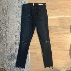 Rag and Bone high waisted skinny ripped jean